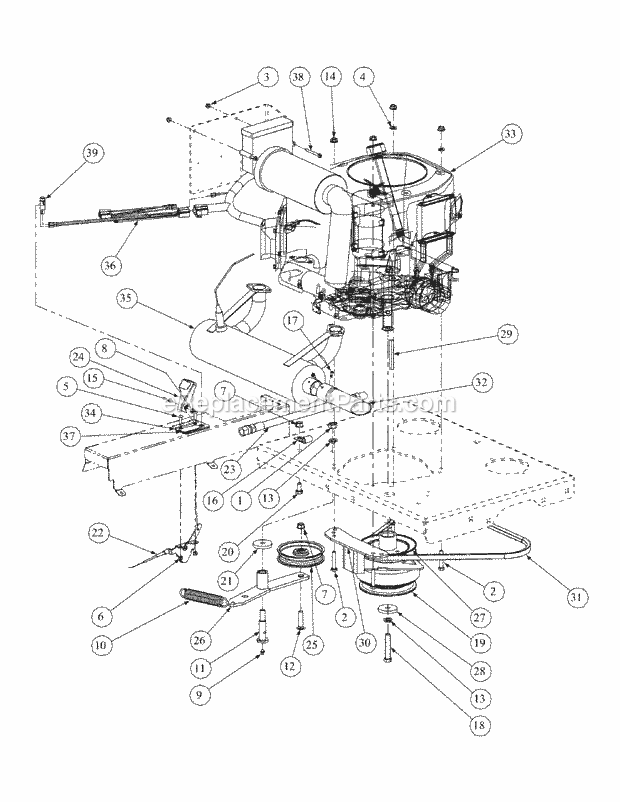 Engine Assembly Kohler Efi Diagram and Parts List for M60-KHEFI 53AB5HEX750-28-HP Cub Cadet Lawn Tractor